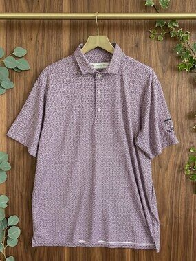Donald Ross Champions Golf Club Polo Shirt Mens Large Purple Toucan AOP Stretch
